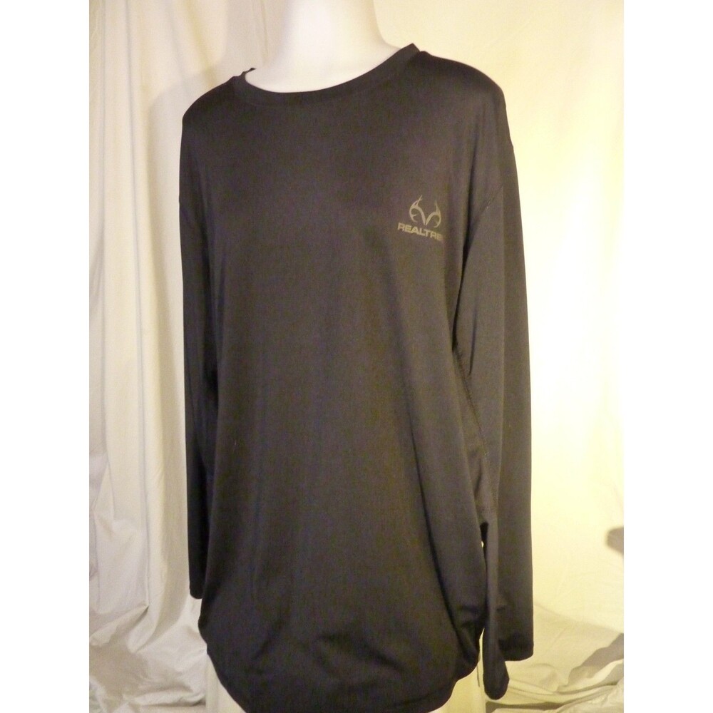 RealTree Long Sleeve T Shirt Men XL - Navy Blue -Cotton Blend